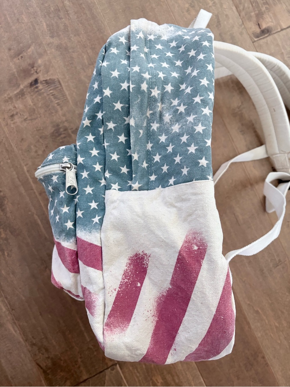 Jansport Star & Stripe Print Backpack in Blue, White & Red - Picture 3 of 11
